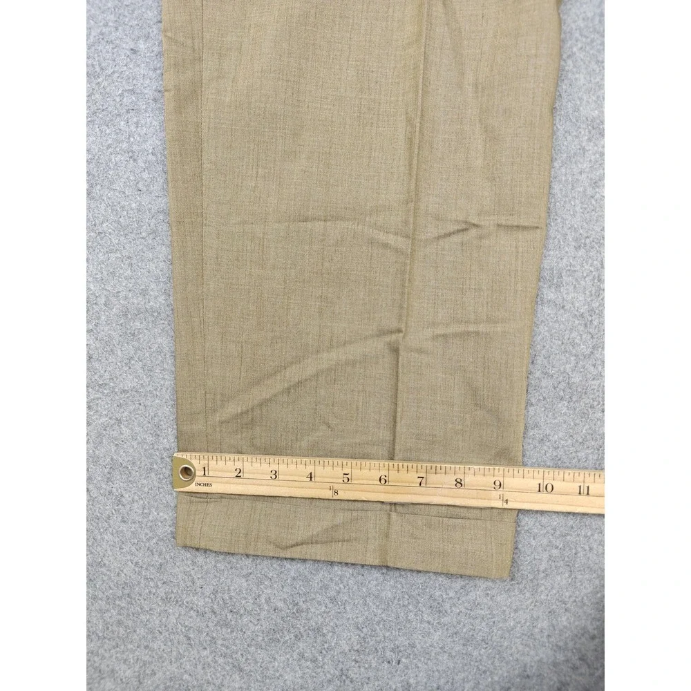 Vintage Ermenegildo Zegna Pants Mens 36x32 Beige Wool Viscose Pleated Dress